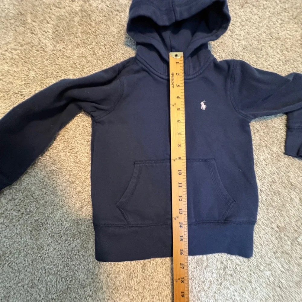 Polo Ralph Lauren Zip Hoodie Kids Size S 7 Fleece Sweatshirt Navy Blue Pony Girl